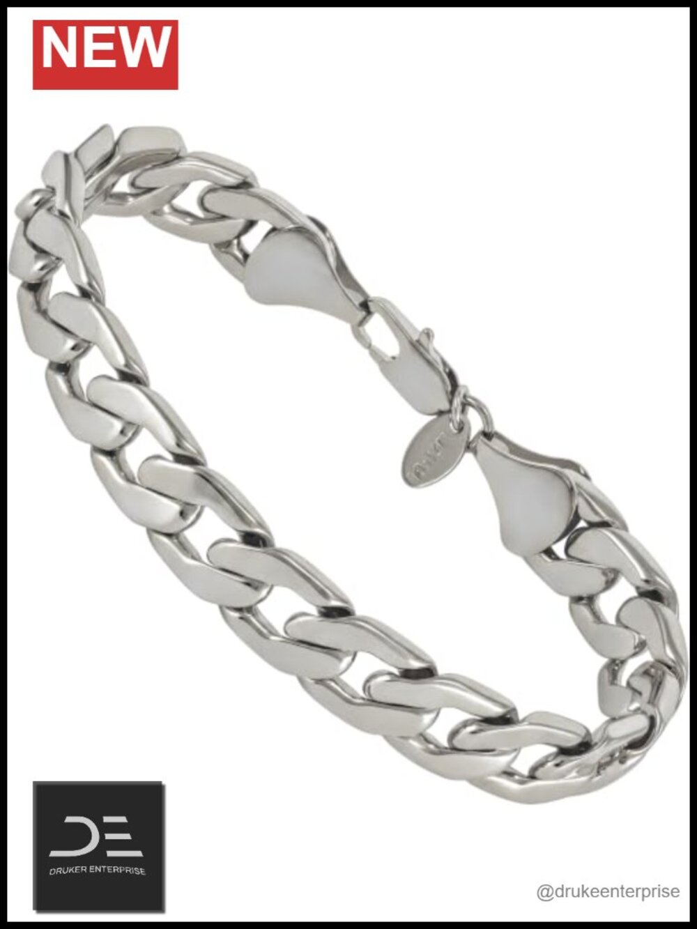 11.5mm Flat Cuban Link Chain Bracelet 24K Gold Plated Made in USA